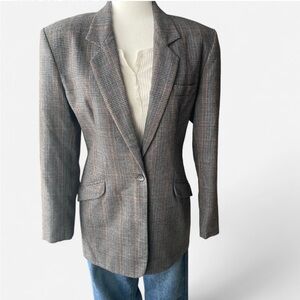 Prophecy Women's Classic Gray Plaid Vintage Blazer